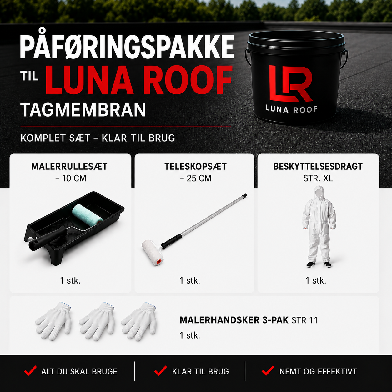 Komplett startpaket för Luna Roof takmembran